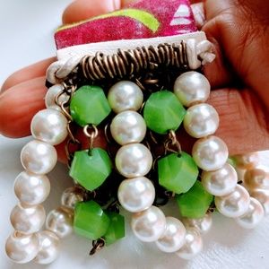 Handmade Multi Strand Pearls  Bracelet